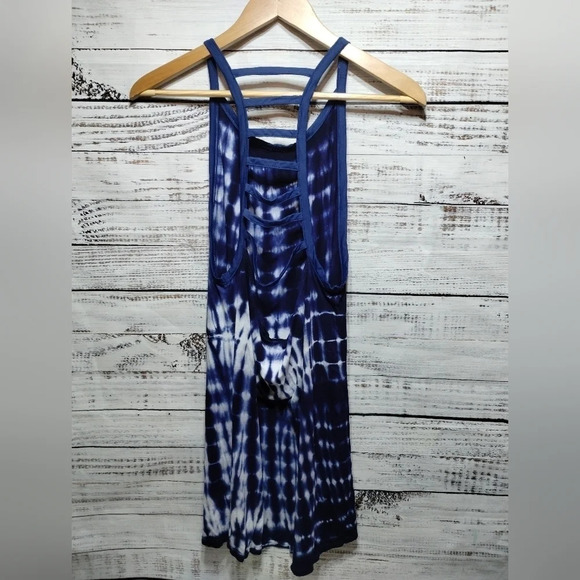 Sperry Tie Dye Swim Coverup Navy White size Small Ladderback Racerback Flowy - Picture 5 of 6